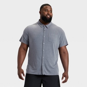 Men's Short Sleeve Button Down Shirt - All In Motion™ - 1 of 3