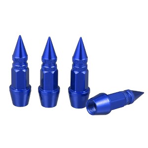 Unique Bargains Wheel Valve Cap Extension Tire Stem Valve Caps Extender Dustproof Waterproof for Auto Aluminum Alloy 4 Pcs - 1 of 4