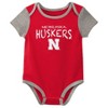 NCAA Nebraska Cornhuskers Infant Boys' 3pk Bodysuit - 4 of 4