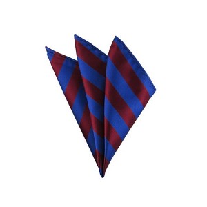 TheDapperTie - Men's College Stripes Woven 10 Inch x 10 Inch Pocket Squares Handkerchief - 1 of 3