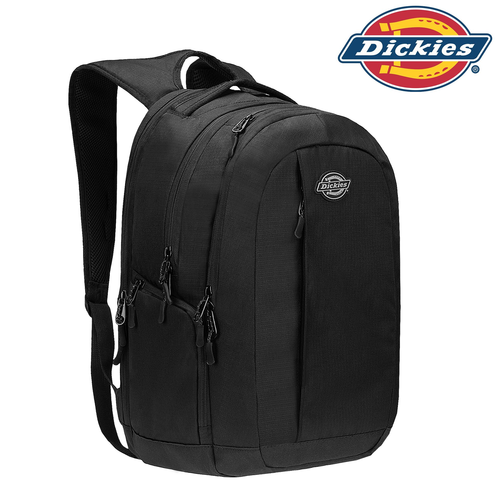 Dickies 19" Large Laptop Backpack for Mens Womens Kids, Water Resistant College Computer Bag for School Travel Work, Fits 15.6 Inch Notebook (Black)