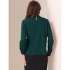 Allegra K Women's Business Casual Stand Collar Chiffon Long Sleeve Blouse - 3 of 4