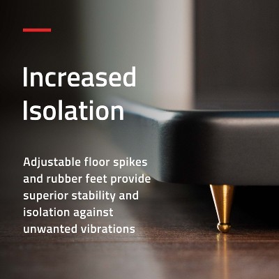 Matte Black Adjustable Floor Speaker Stands with Cable Management