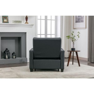 Futon Sofa Bed 3-in-1 Pull Out Sleeper Chair Bed Convertible Chair With USB Ports Leather Sleeper Sofa Bed For Apartment Office - 1 of 4