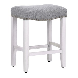 WestinTrends Upholstered Saddle Seat Bar Stool - 1 of 4