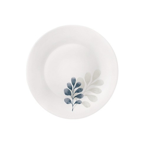 Bormioli Rocco White Moon Dessert Plates, Set Of 24 - Botanica Verde Design, Tempered Opal Glass