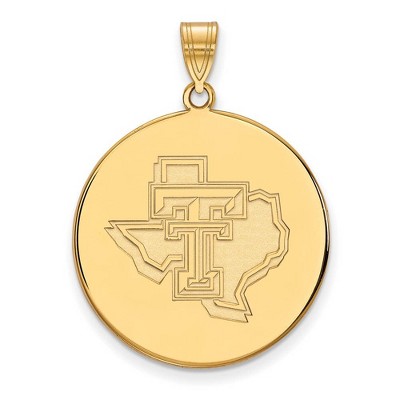 Black Bow Jewelry 10k Yellow Gold Texas Tech Red Raiders NCAA Extra Large Pendant