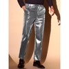 INSPIRE CHIC Men's Straight Leg Sparkly Disco Party Shiny Metallic Pants - 2 of 4