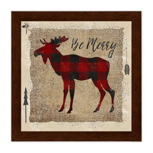 Courtside Market Buffalo Check Moose 8x8 Framed Art Board - 1 of 2