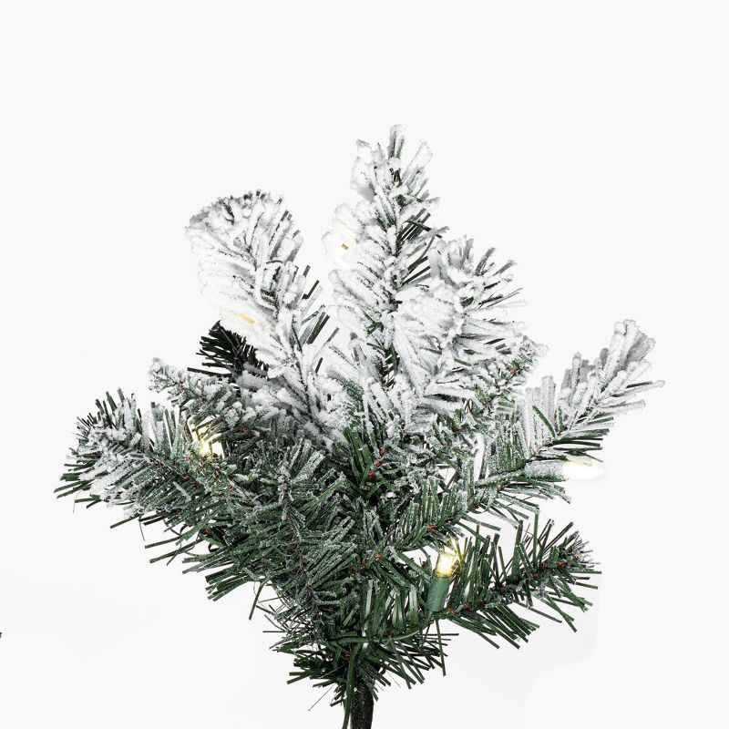 Vickerman 7.5' x 42" Frosted Glacier Pine Artificial Christmas Tree with Warm White Mini Lights., 2 of 4