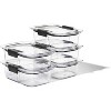 Meal Prep Containers, 2-Compartment Food Storage Containers, 2.85 Cup, 5-Pack, BPA-Free, Clear/Grey - 2 of 4