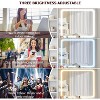 LED Lighted Vanity Desk with Mirror, Makeup Table with Drawers, Open Shelving & Storage Cabinet, Includes Faux Leather Stool, Vanity Set for Bedroom - 2 of 4