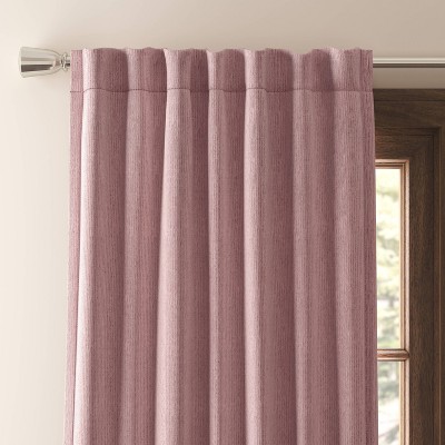 50"x63" Blackout Corded Ribbed Curtain Panel Rose Pink - Threshold™: Woven Polyester, Stripe Pattern, OEKO-TEX Certified