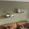 INFURNIC Decorative Wall Shelf Floating Shelves Set for Displaying Books and Decor Modern Minimalist Design Sturdy Support, Brown, 9.8"*31.5"*1.5" - 2 of 4