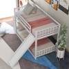 Multifunctional Twin Over Twin Bunk Bed With Slide Handrail Guardrail Staircase Space-Saving Bedroom Dormitory Furniture For Kids Teens Bedroom - image 4 of 4