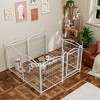 SEVOBAL Pet Crates and Houses 8 Panel Metal Dog Playpen with Doors for Indoor Outdoor Yard Living Room, White, 52"*52"*32" - 2 of 4
