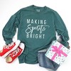 Simply Sage Market Women's Making Spirits Bright Long Sleeve Garment Dyed Tee - 3 of 4