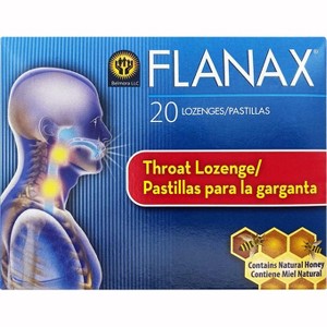 Flanax Cough Relief Lozenges, 20 Ct – Sore Throat & Cough Drops with Honey & Menthol, Pain Reliever for Adults - 1 of 4