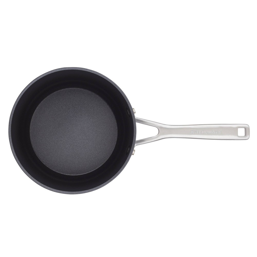 Photos - Pan KitchenAid 3qt Nonstick Hard Anodized Induction Saucepan with Lid Matte Bl 