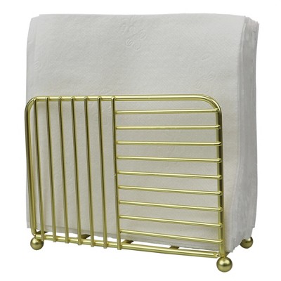 Home Basics Halo Free Standing Steel Napkin Holder, Gold