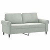 vidaXL Velvet Sofa Set - Light Gray Modern Loveseat Couch with Pillows, Comfortable Seating Experience, Sturdy Frame for Living Room, Lounge - 3 of 4