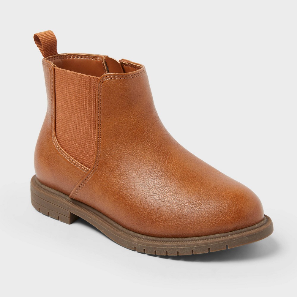 Toddler Tanner Chelsea Ankle Boots - Cat & Jack™ Cognac 11T: Zipper Closure, Flexible Outsole