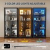 Fredees Glass Door Display Cabinet, 67.8" Adjustable Display Shelf with Curio Cabinet, Tall Bookcase with LED Lights & Motion Sensor for Toys & Books - 3 of 4