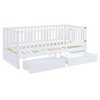 CAVINAS Twin Size Wood Montessori Bed with 2 Drawers and Safety Guardrails,Modern Floor Bed Can Split Into 2 Beds,Toddler Bed for Bedroom - 4 of 4