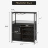 3-Tier Wine Bar Cabinet with Detachable Wine Rack and Drawer - 3 of 4