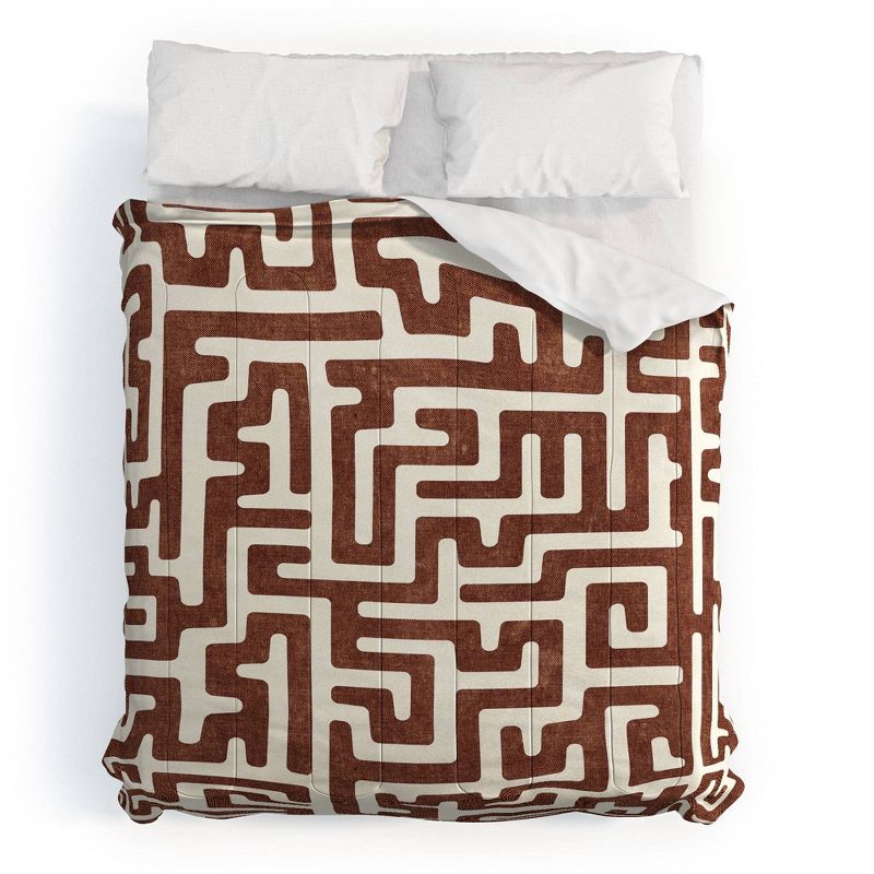 Maze In Brandywine Cotton Comforter & Sham Set - Deny Designs, 1 of 6