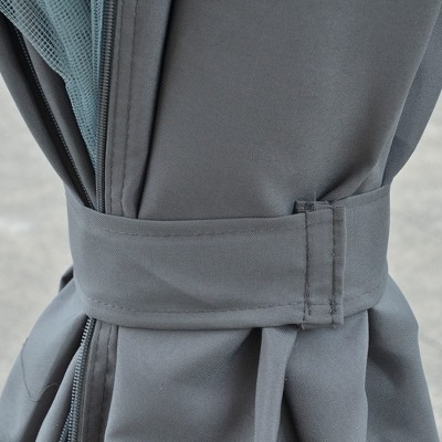 Outsunny 10' x 13' Gray Aluminum Patio Gazebo with Polycarbonate Roof