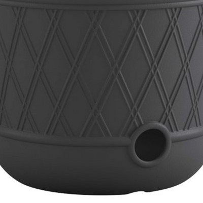 Gray 14" Round Plastic Outdoor Hose Storage Pots with Drainage Holes (8 Pack)