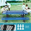 Itopfox 6 ft. Outdoor Steel Picnic Table with Umbrella Hole, Heavy-Duty Weatherproof Dining Table for Patio, Backyard, Rust-Resistant Blue Finish - 3 of 4