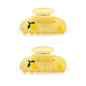 LA Glam Co. Hollywood 3" Claw Clips - All Hair - 2-Pack - Yellow Lemon - 1 of 1