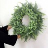 26 inch artificial eucalyptus and ferns wreath gray - green outdoor front door porch farmhouse home hanging decor all seasons - 4 of 4