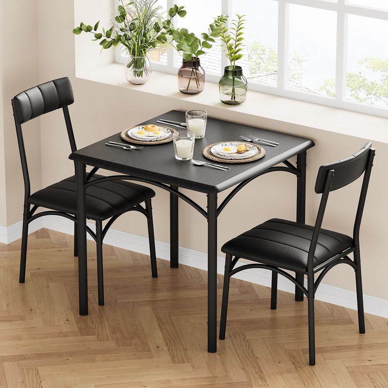 Whizmax 3-Piece Dining Table Sets with 2 Upholstered Chairs for Home Kitchen Small Space, 4 of 10