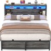 Besiost Storage Bed with Sliding Doors, LED Lights & USB Charging Station - 3 of 4