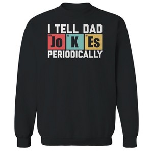Rerun Island Men's I Tell Dad Jokes Periodically Long Sleeve Graphic Cotton Pullover Sweatshirt - Black XXL - 1 of 3