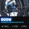 Electric Bike for Adults Folding Electric Bicycles with 500W Motor, 48V 13AH Battery, 7 Speed Adult Ebike for Mountain Beach Snow, Dark Gray - 4 of 4