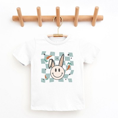 The Juniper Shop Checkered Smiley Easter Bunny Youth Short Sleeve Tee