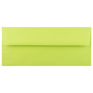 JAM PAPER #10 Business Colored Envelopes - 4 1/8 x 9 1/2 - Ultra Lime Green - 100/Pack - 1 of 1