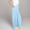 Anna-Kaci Lounge Women's Vertical Red Stripe Wide Leg Pants with High Rise Waistband and Full-Length Flowing Silhouette - 3 of 4