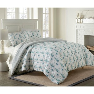 BrylaneHome Reversible Micro Flannel High Pile Fleece 3 Piece Comforter Set - 1 of 3