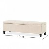 TiramisuBest Storage Ottoman Bench, Brown PU Entryway Bench, 51.25"L x 17.5"W x 16.25"H - 3 of 4