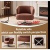Lyngins 360° Swivel Sofa Chair, Linen Fabric Accent Chair, Cuddle-style Leisure Reading Chair, Compact Armchair for Living Room, Balcony - 2 of 4
