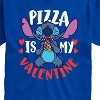 Men's - Lilo and Stitch - Pizza Is My Valentine Short Sleeve Graphic T-Shirt - 2 of 4
