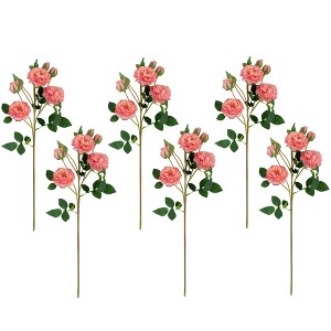 Northlight Real Touch™ Pink Artificial Camellia Rose Floral Sprays, Set of 6 - 23" - 1 of 4