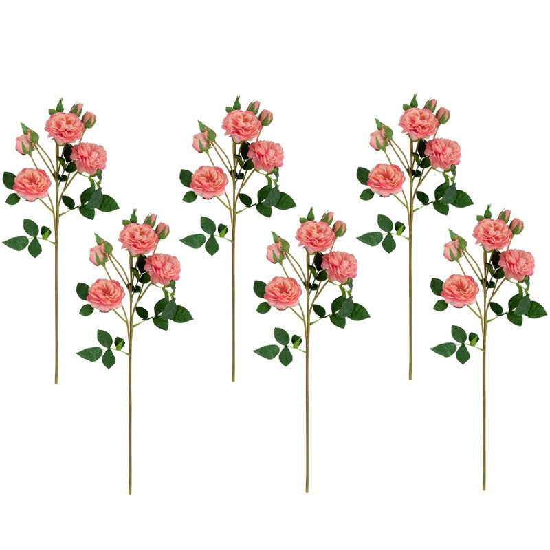 Northlight Real Touch™ Pink Artificial Camellia Rose Floral Sprays, Set of 6 - 23", 1 of 10