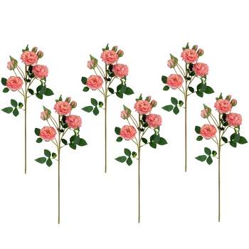 Northlight Real Touch™ Pink Artificial Camellia Rose Floral Sprays, Set of 6 - 23"