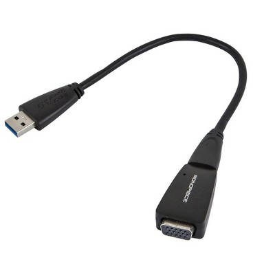 Monoprice USB 3.0 to VGA Adapter | Comes With a 7" Long Micro USB 3.0 Cable